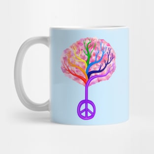 Cherry Blossom Rainbow Peace Tree Mug